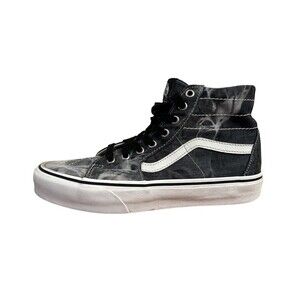 VANS Men's US Size 9.5 SK8-Hi Tapered Denim Destroy Black White Sneakers